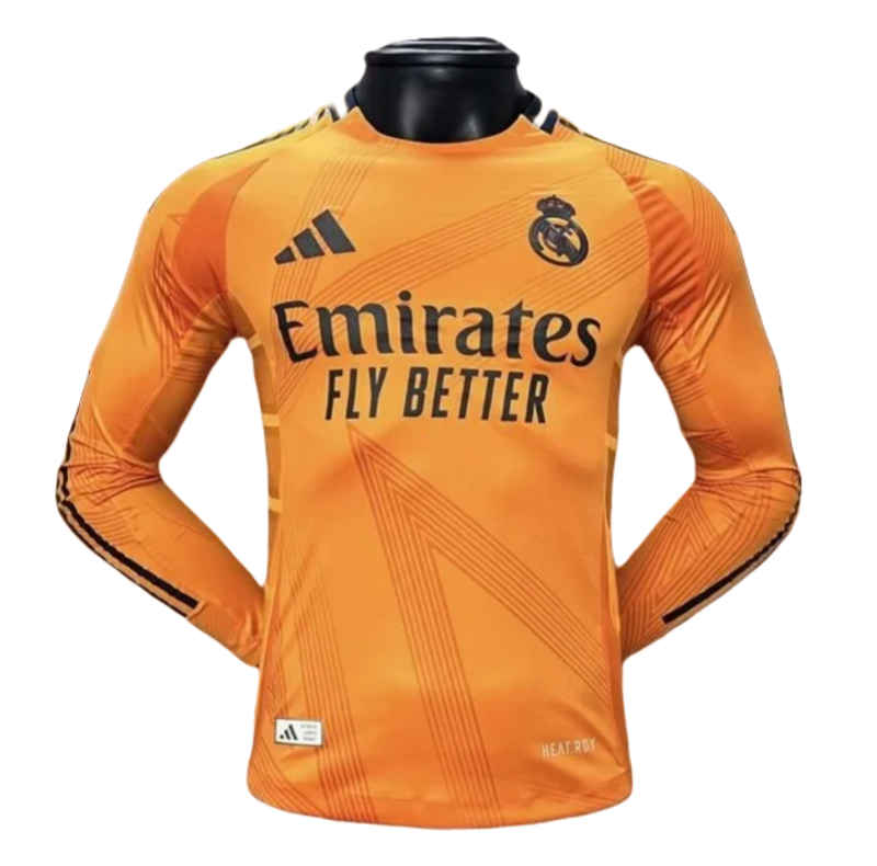 24-25 Real Madrid Away Soccer Jersey Player Edition Long Sleeve