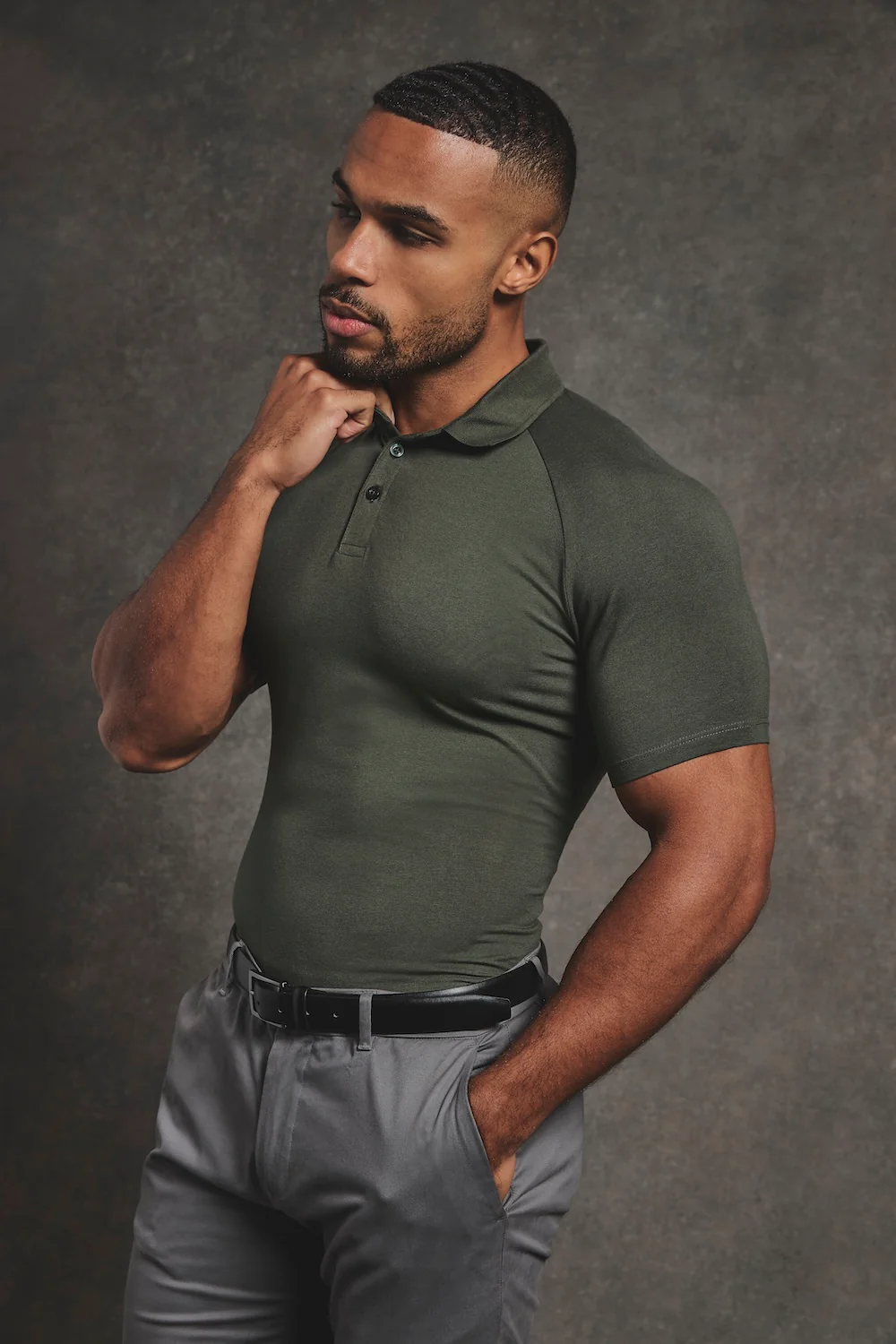 Athletic Fit Polo Shirt in Khaki