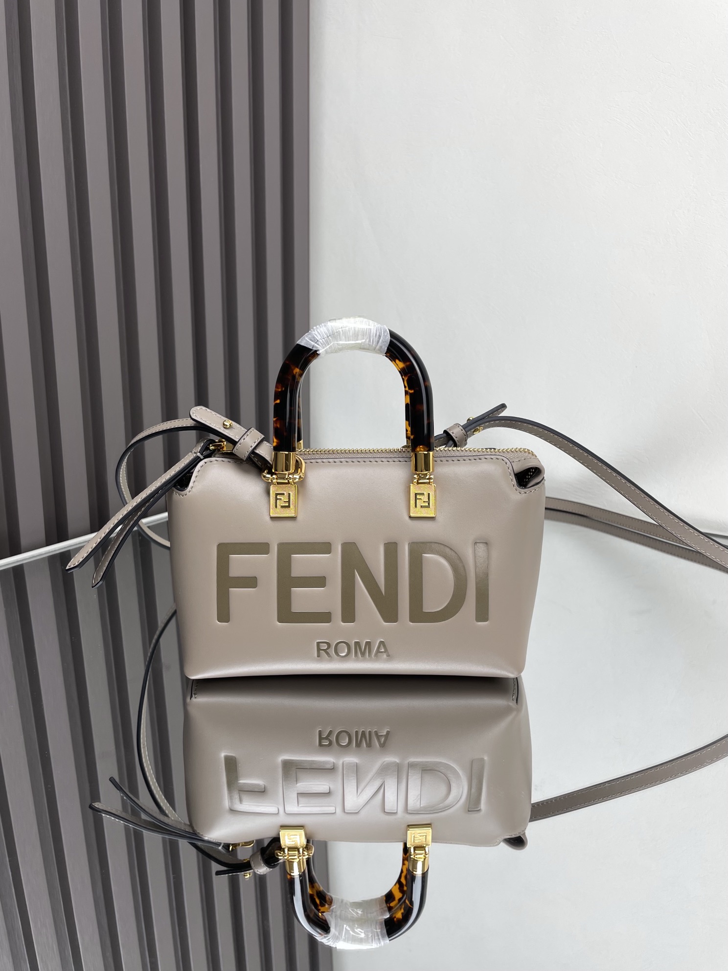 Fendi Mini By The Way Bag in Grey leather