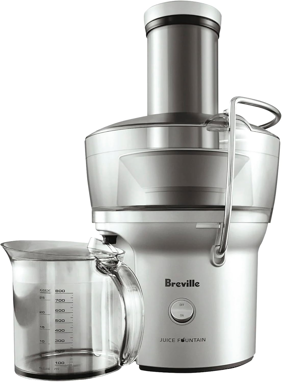Breville BJE200XL Juice Fountain Compact Centrifugal Machine, 25 fl oz, Silver
