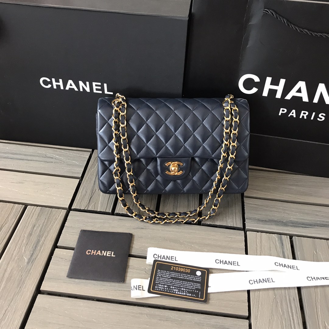 Chanel Classic 11.12 Handbag in Dark blue Lambskin