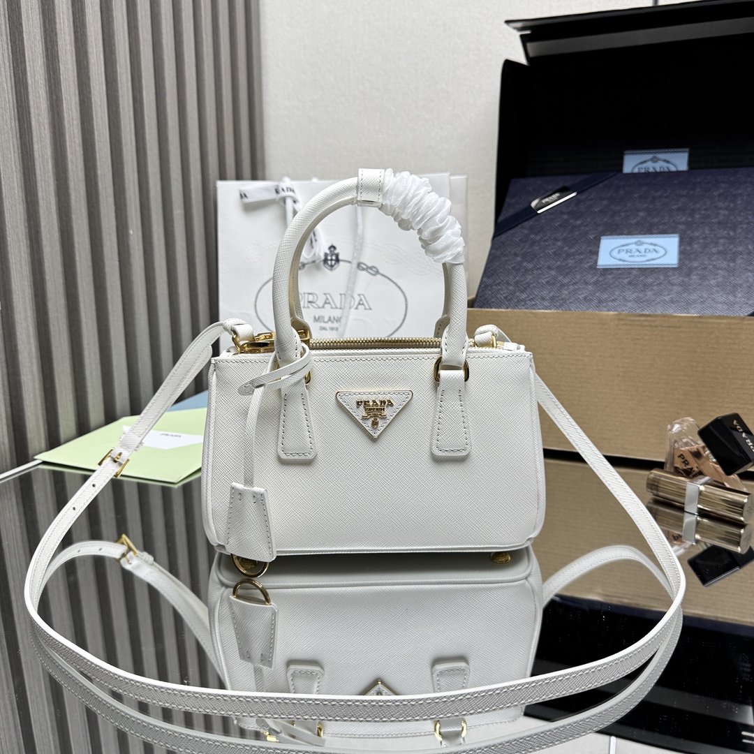 Prada Galleria mini Saffiano leather bag-White 1BA916