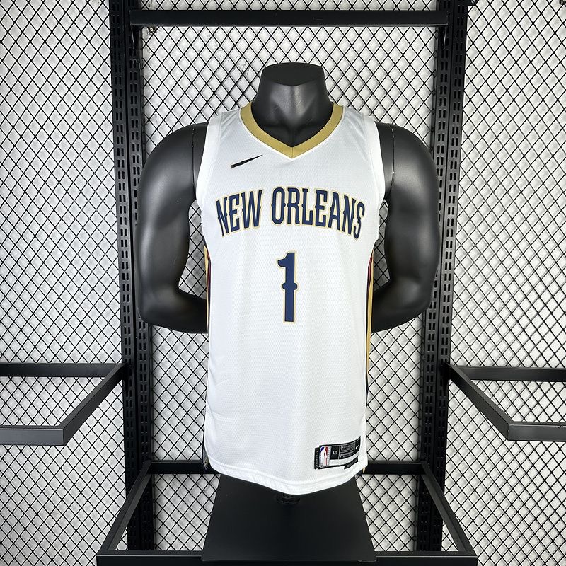 2023 season, Pelicans home court, white, number 1, Williams