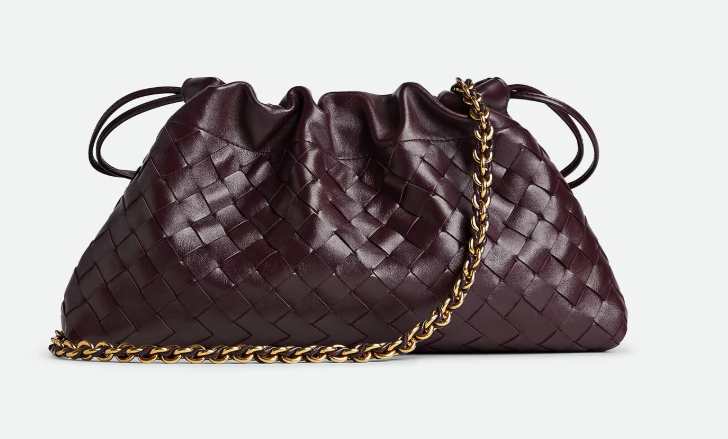 Bottega Veneta Dustbag Notte in Dark barolo Intrecciato leather