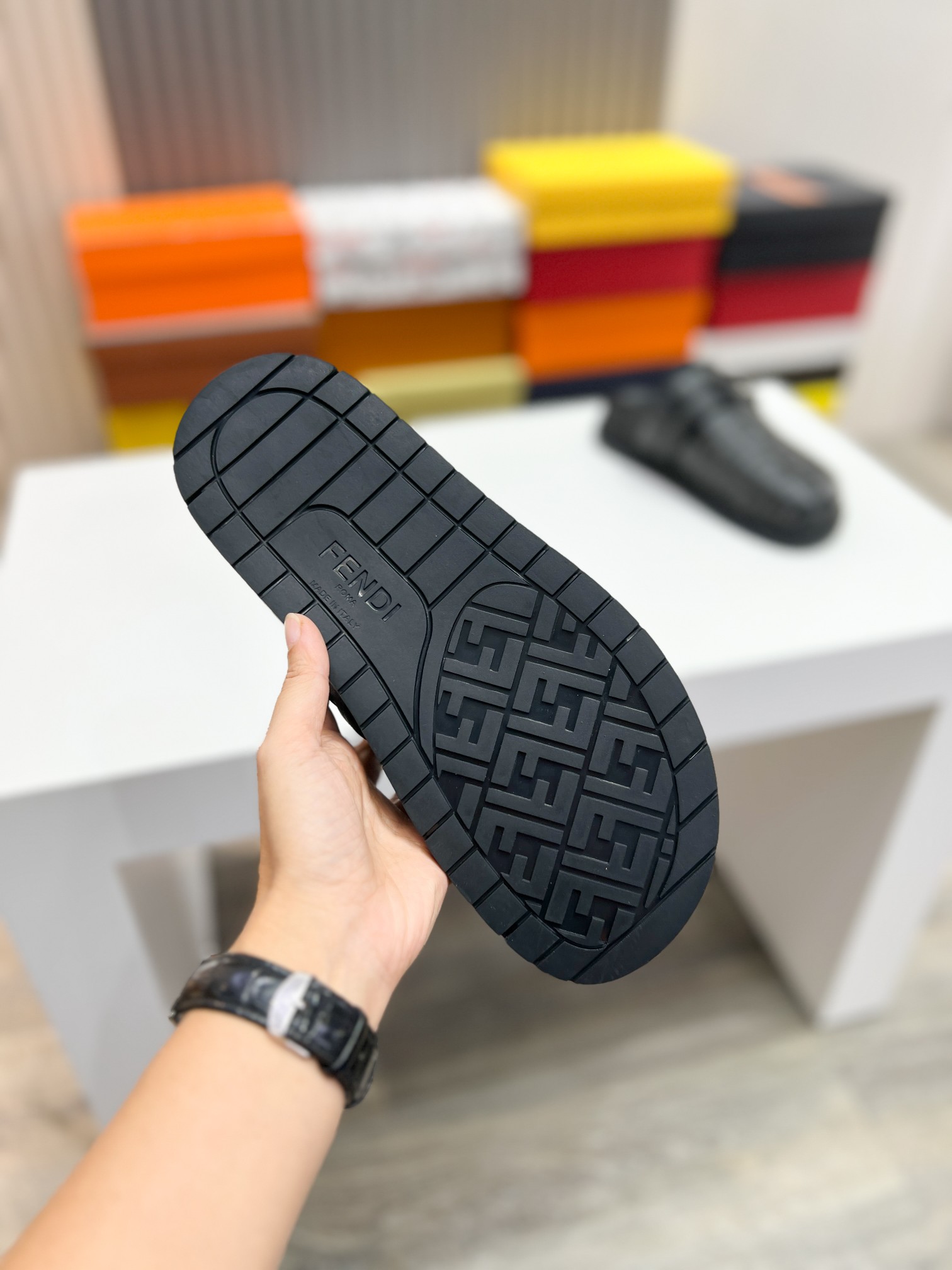 Fendi Diagonal Men's Mules