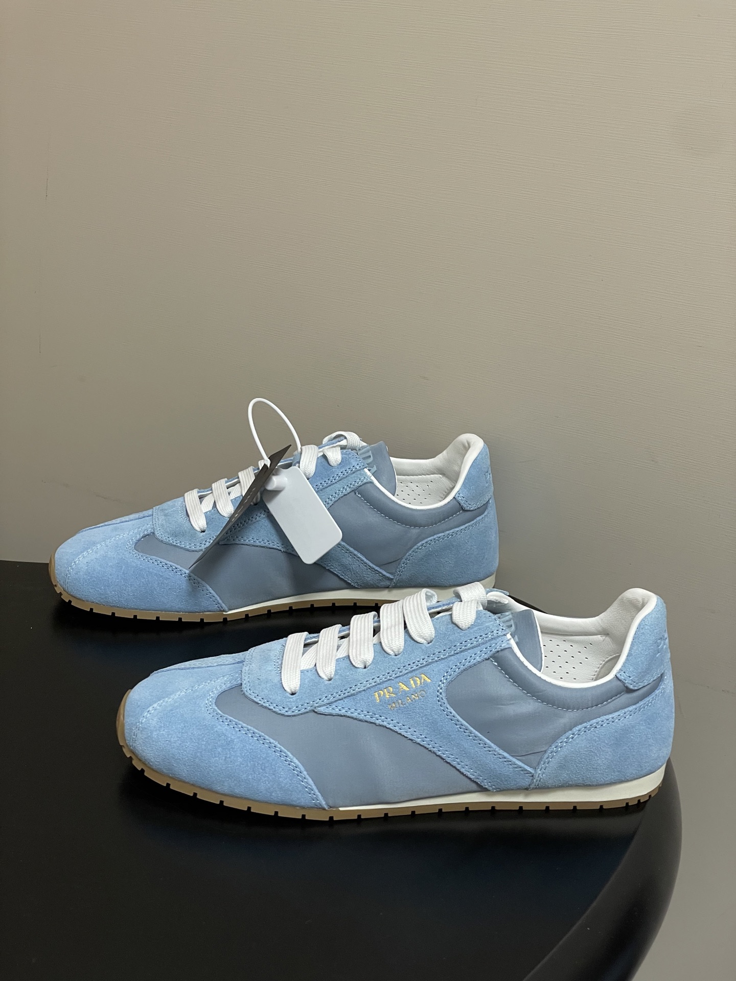 Prada Women's Suede and Re-Nylon Sneaker