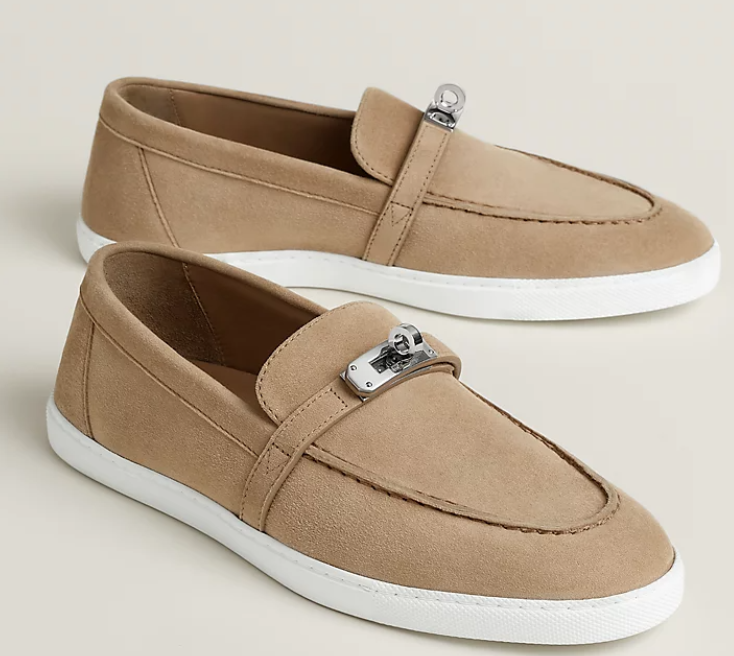 Hermes Unisex Suede Mind Mocassin