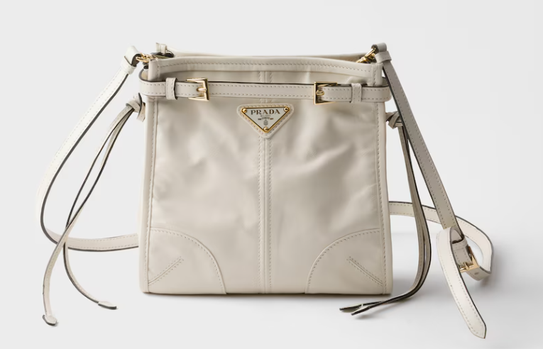 Prada Bonnie leather mini shoulder bag-White 1BH229