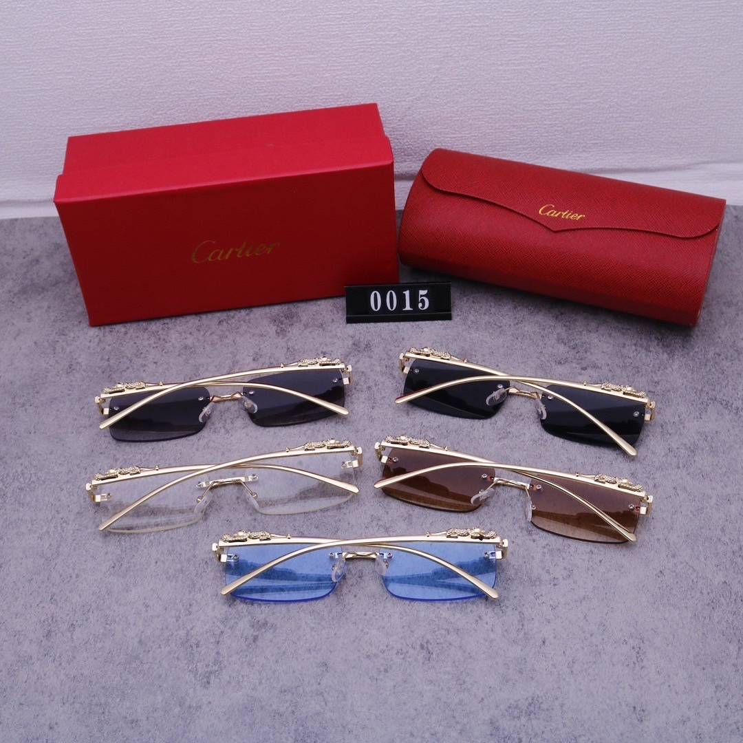 Cartier Metal Rimless Rectangular Sunglasses Top quality - KAIROO