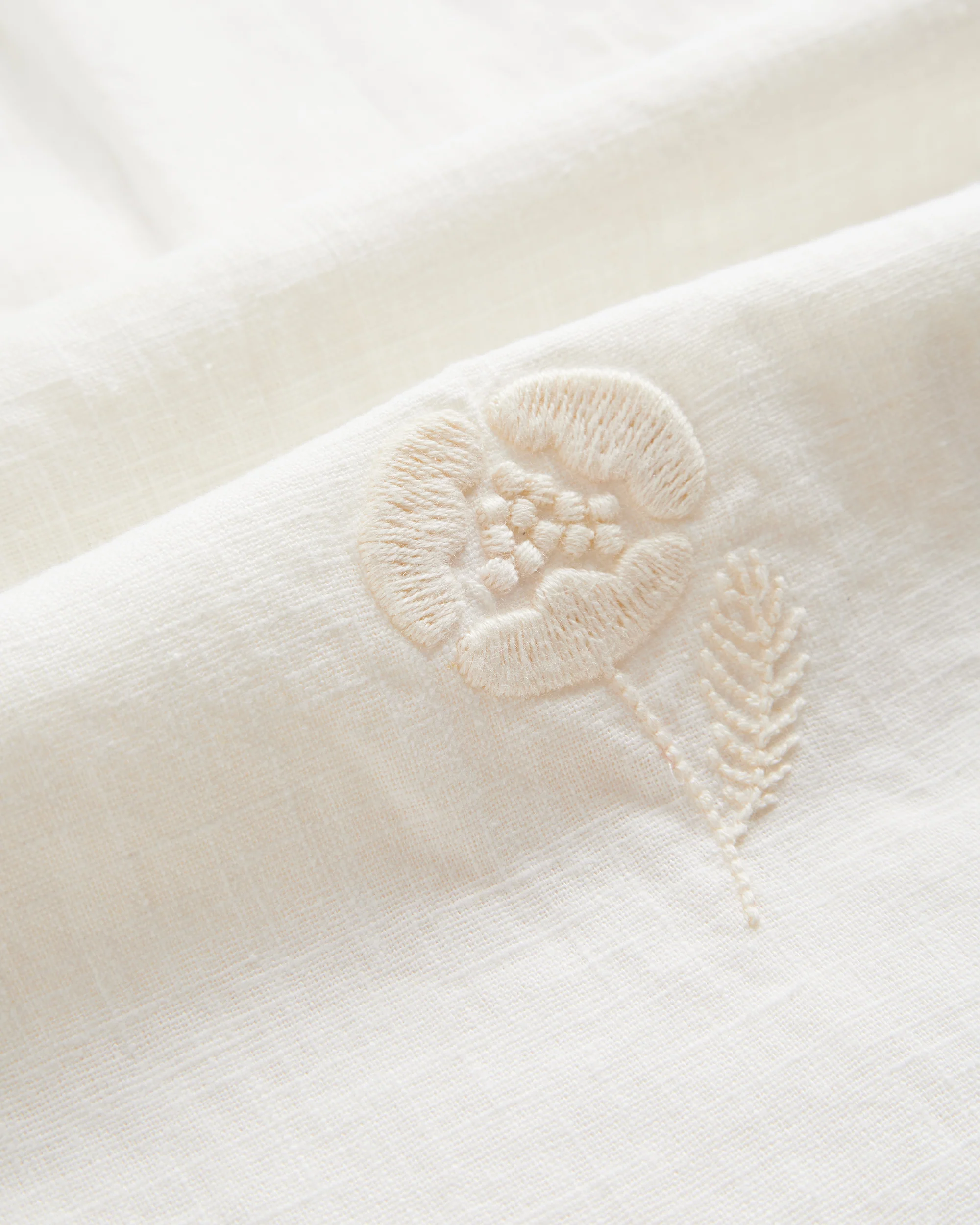 EMBROIDERY NATURE RAMIE - ECRU