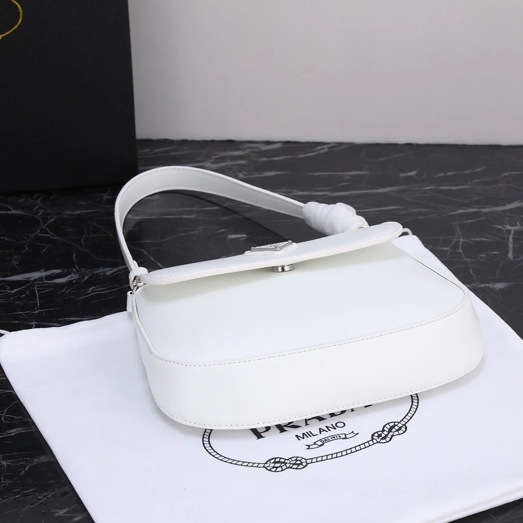 Prada 23 BAG IN BLACK CALFSKIN SILVER HARDWARE