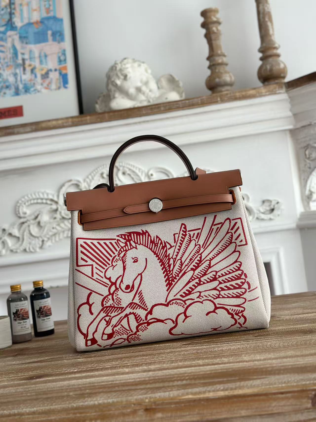 Hermes new printed pattern handbag