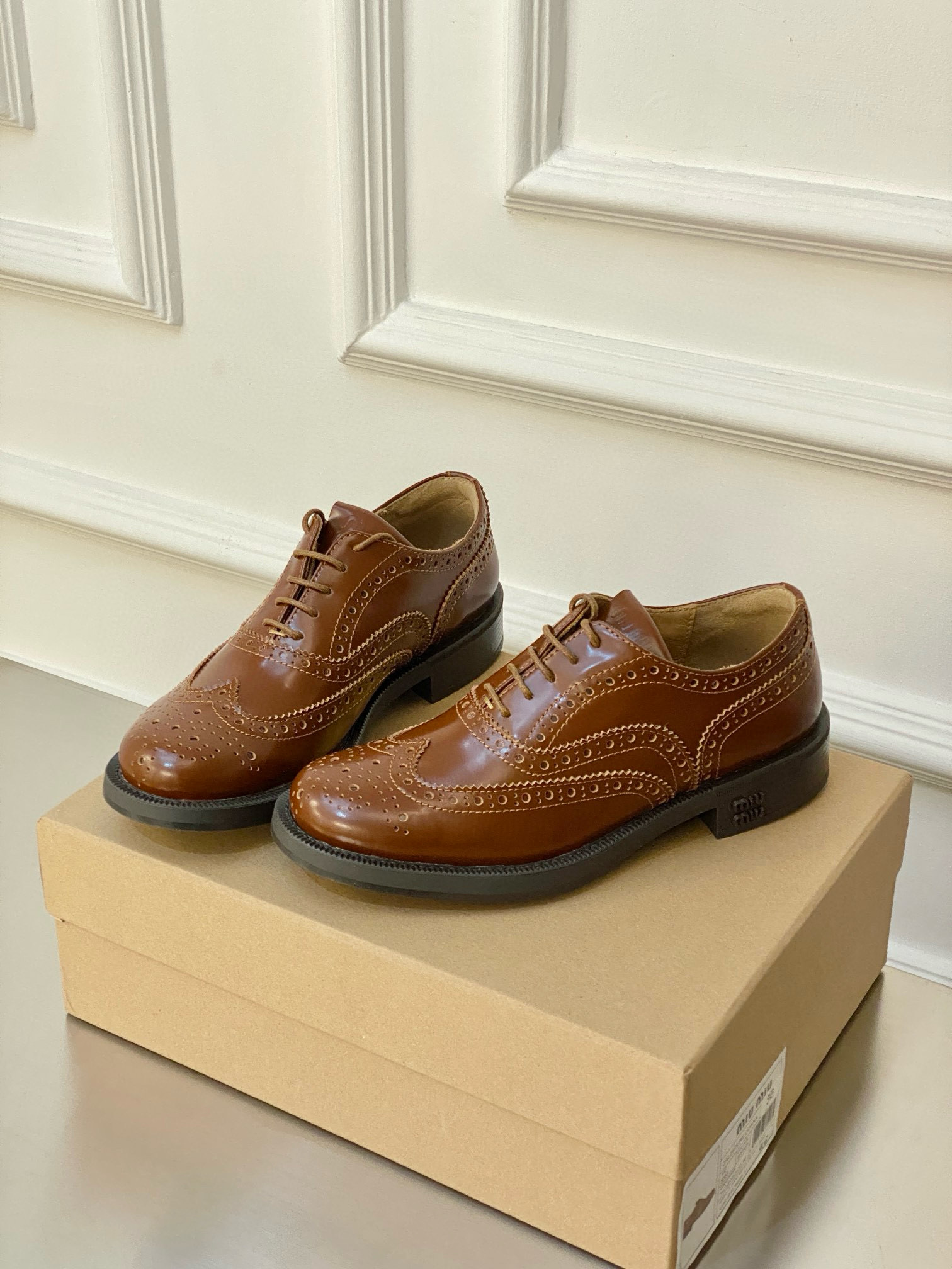 Miu Miu Brown Shiny leather Loafer