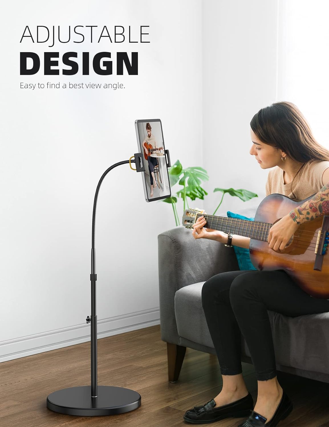 Lamicall Tablet Floor Stand Holder - Gooseneck Tablet Mount for Bed, 63