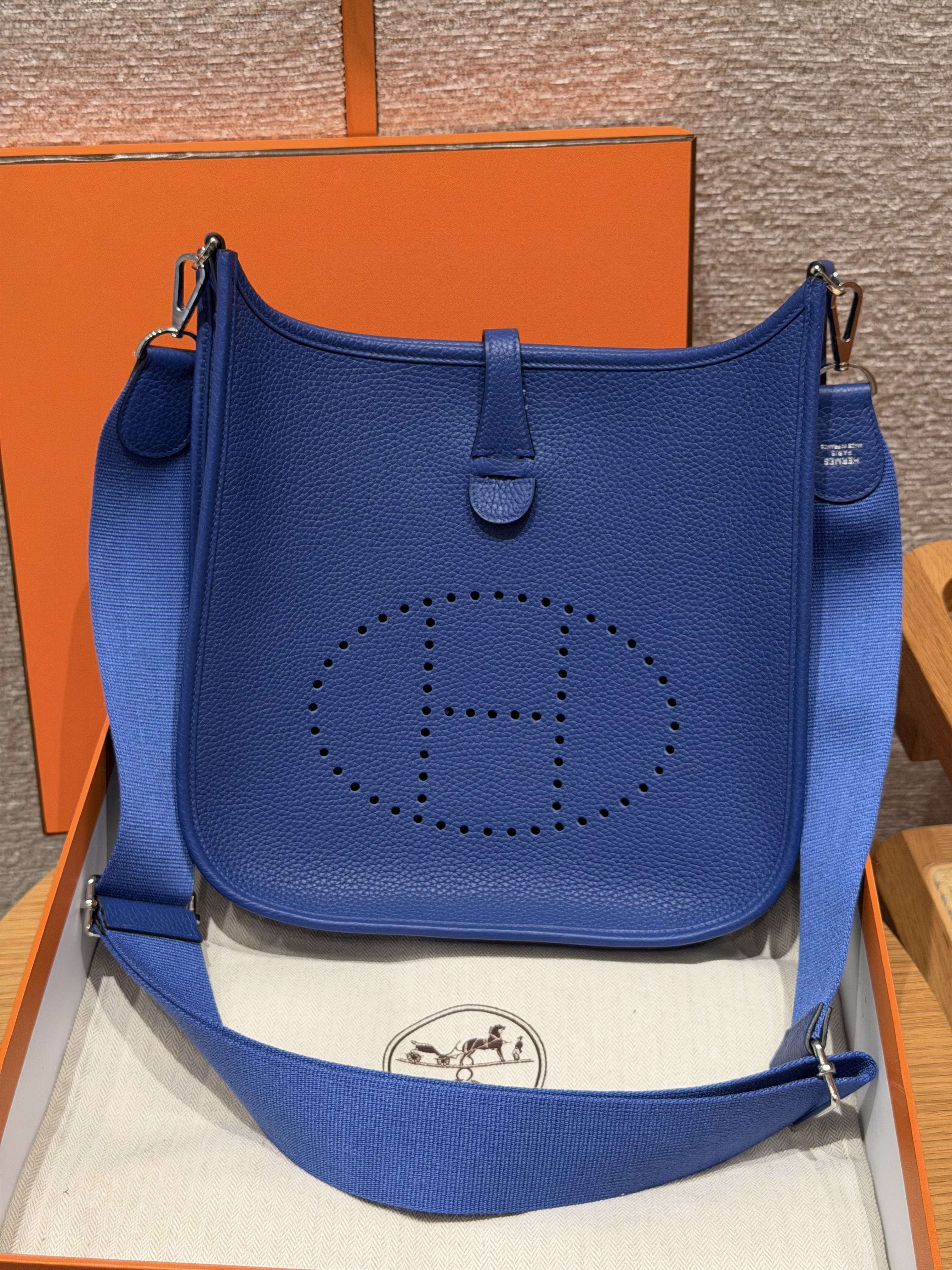 Hermes Blue Electric Clemence Evelyne III 29