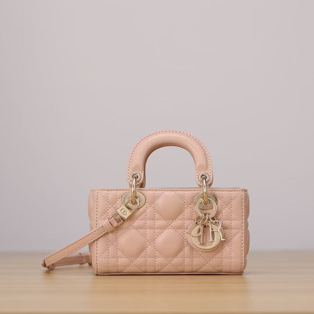 Dior Mini LADY D-JOY Handbag - Lambskin leather
