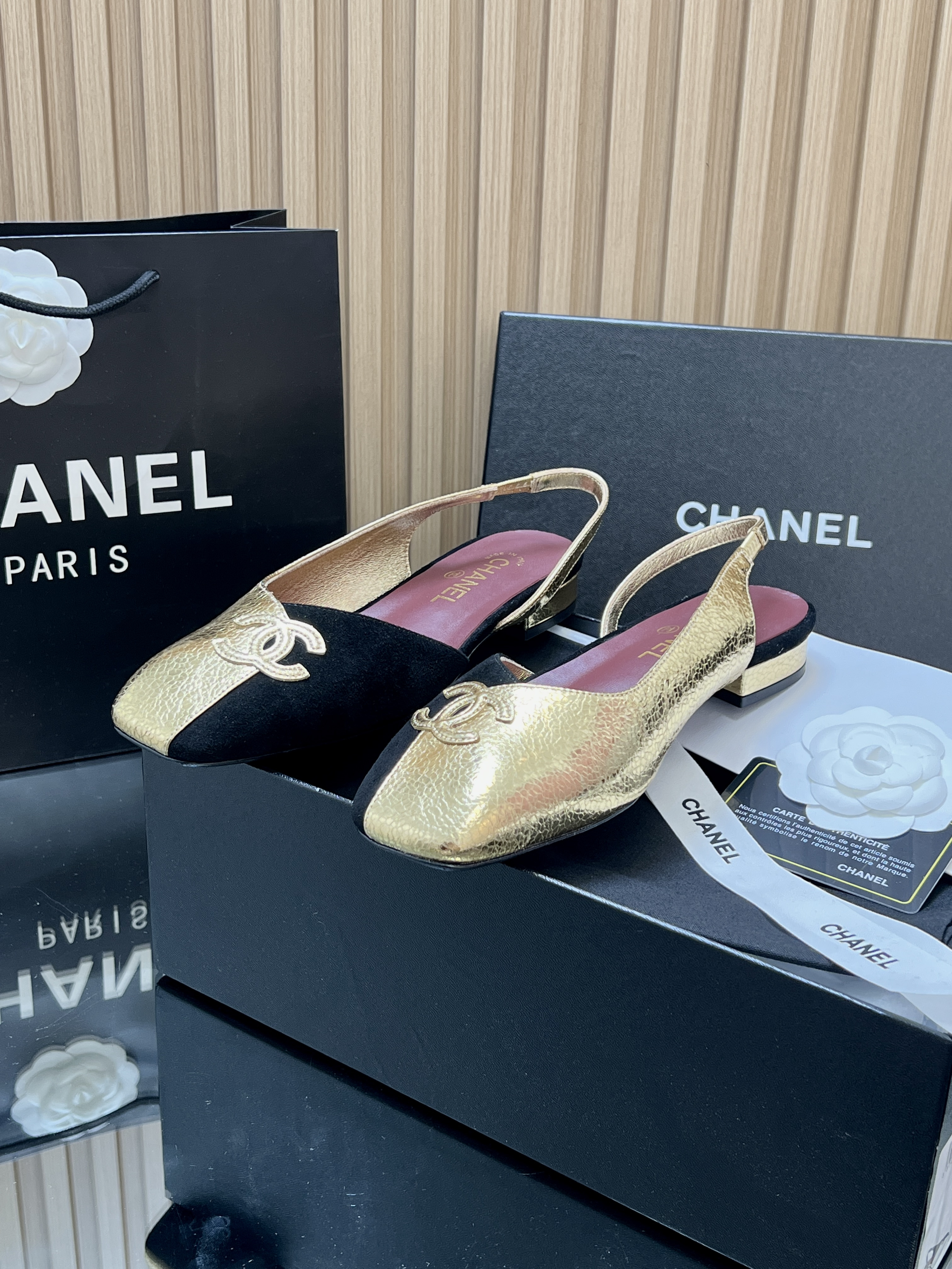 Chanel Slingback in low heeled
