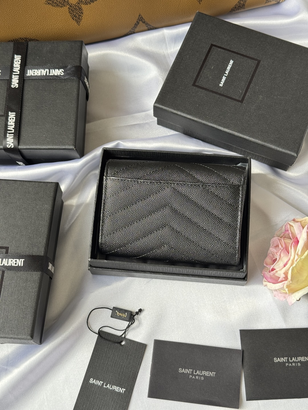 Saint Laurent Black Cassandre Card Holder