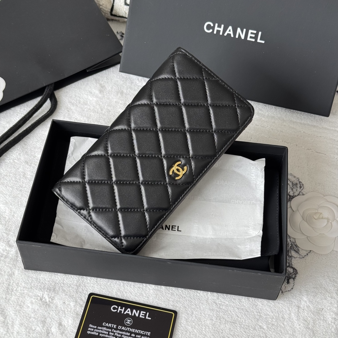 Chanel Black Long Folded Wallet