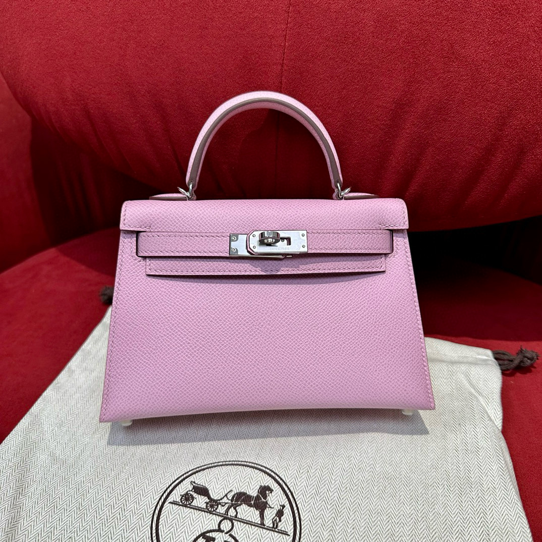 Hermes Mauve Sylvestre Epsom Mini Kelly 20 II