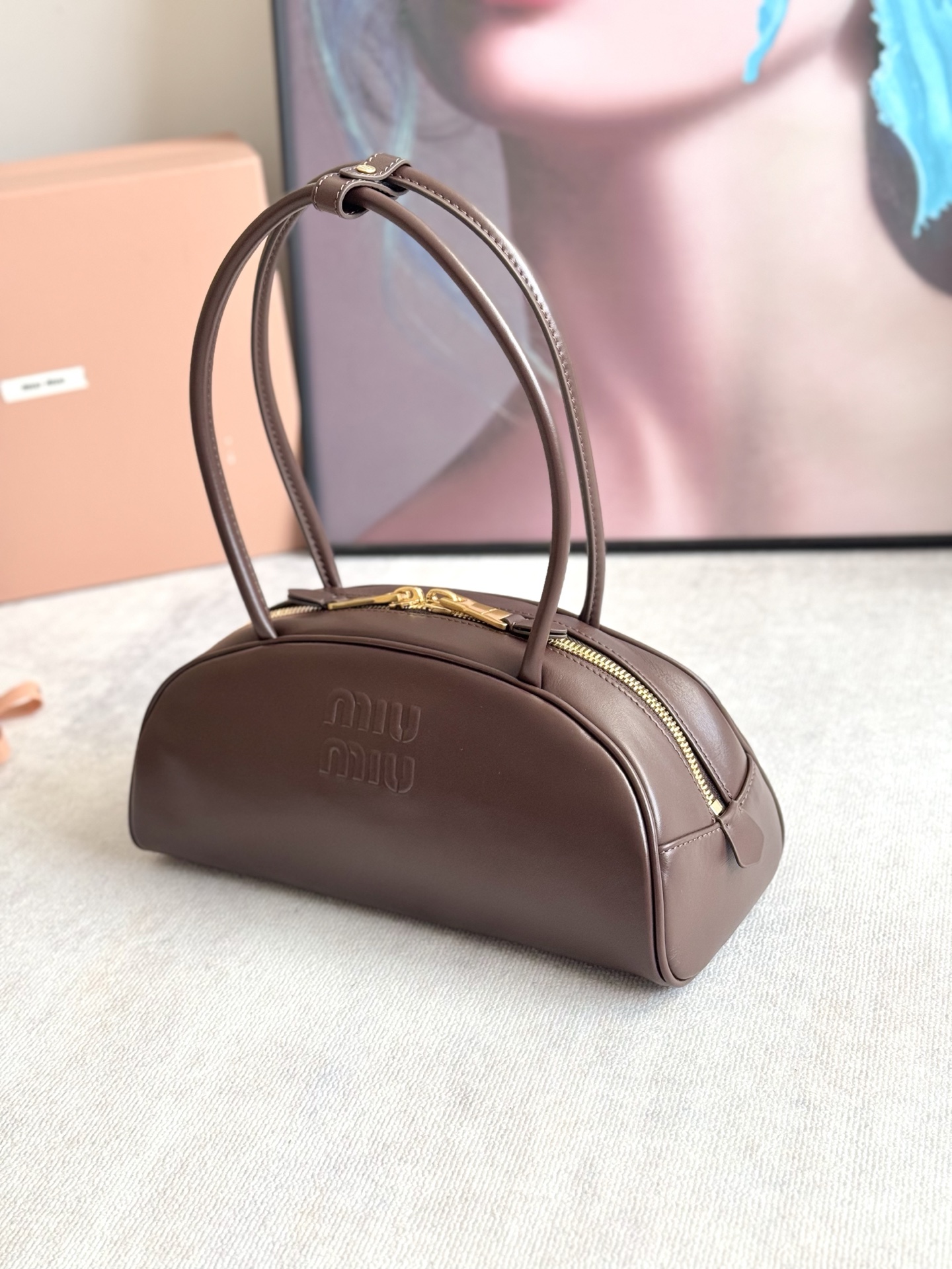 Miu Miu Briarwood Medium Beau Leather Bag 5BB193