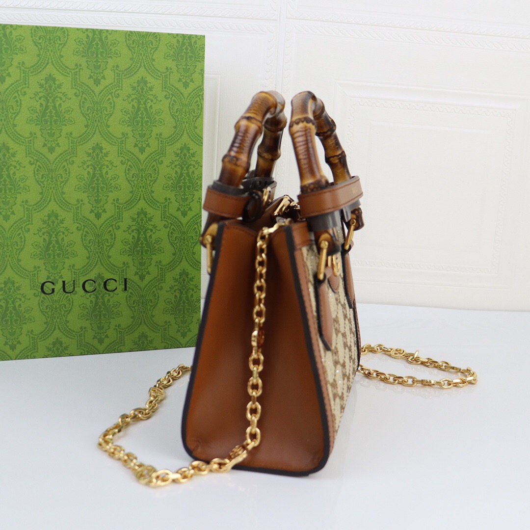 Gucci Diana series brown diamond bag