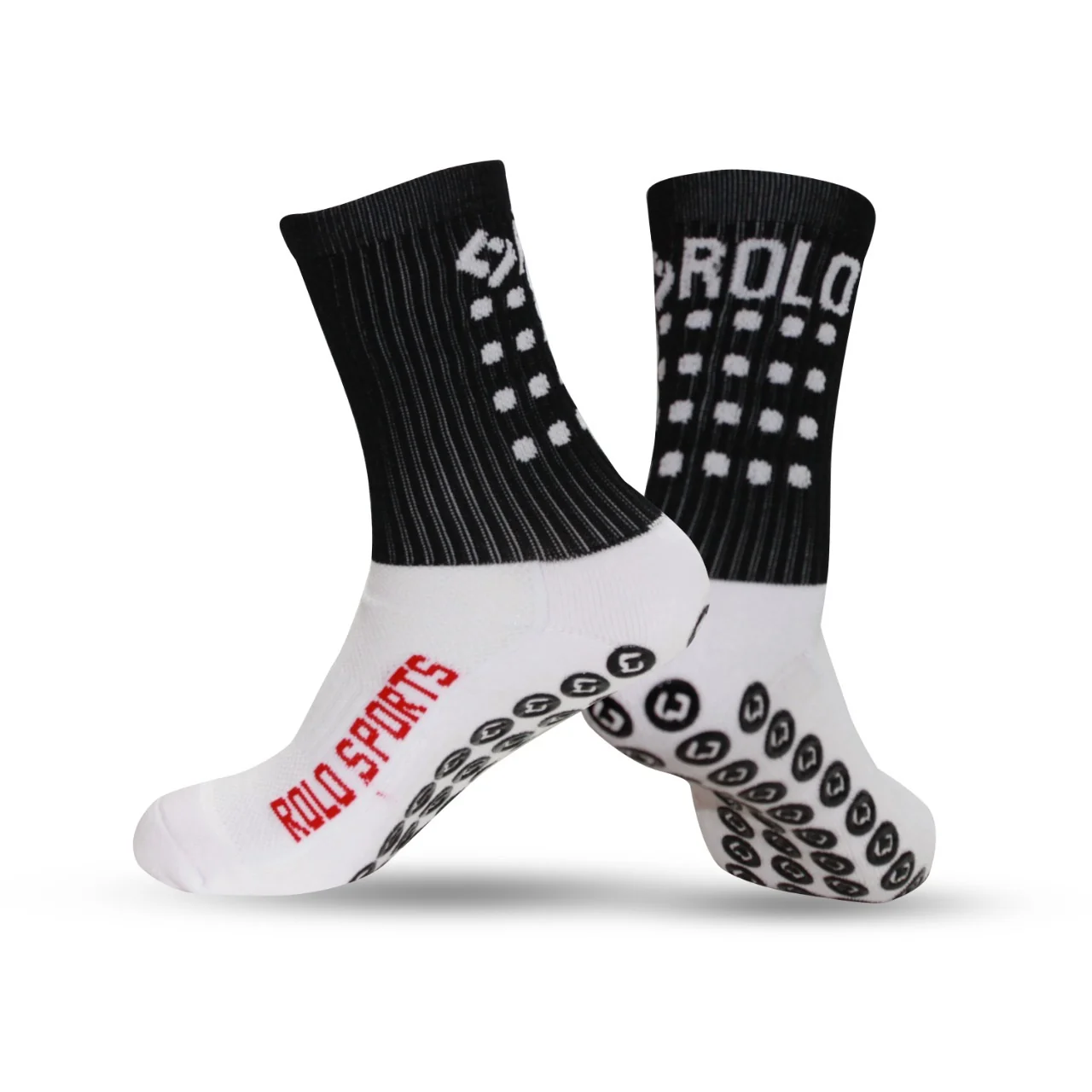 Gotojerseys Black & White Grip Soccer Socks