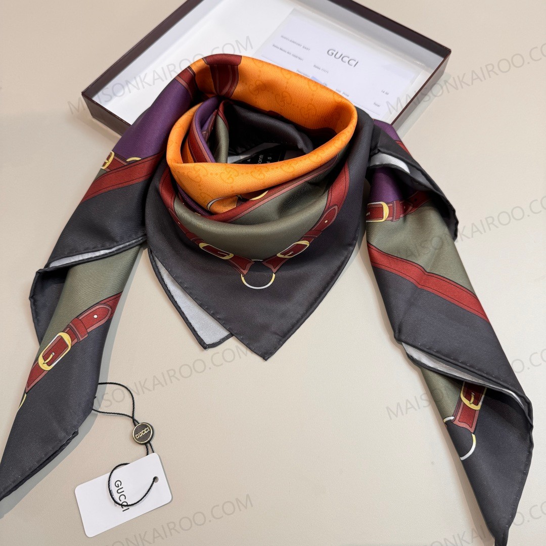 Gucci GG Horsebit Belt 90 Silk Scarf - KAIROO