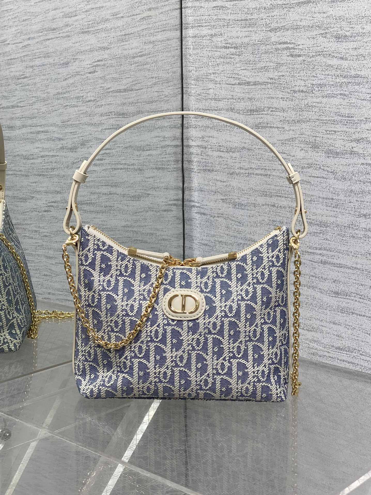 Christian Dior Mini Shoulder Bag in Grey Oblique canvas