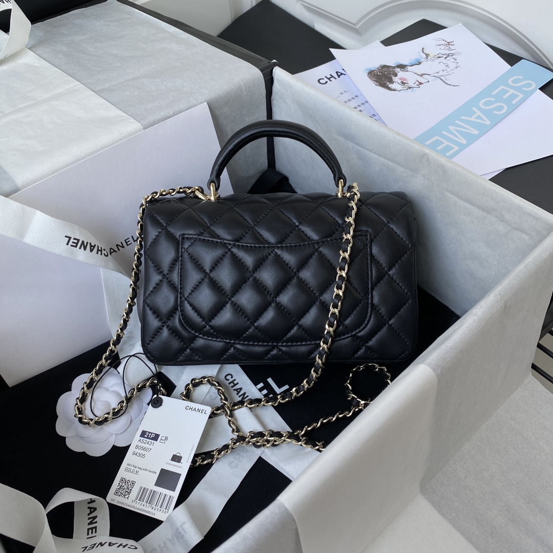 Chanel Mini Classic Handbag With Top Handle