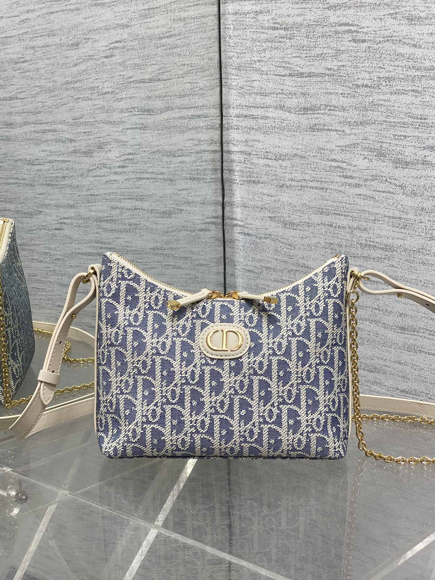 Christian Dior Mini Shoulder Bag in Grey Oblique canvas
