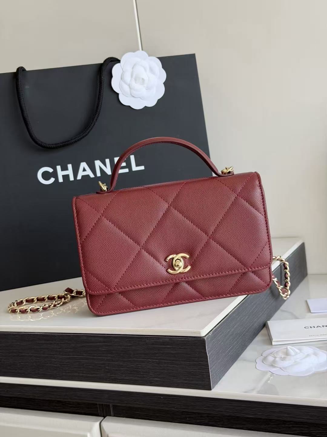 Chanel new handle woc large caviar crossbody bag