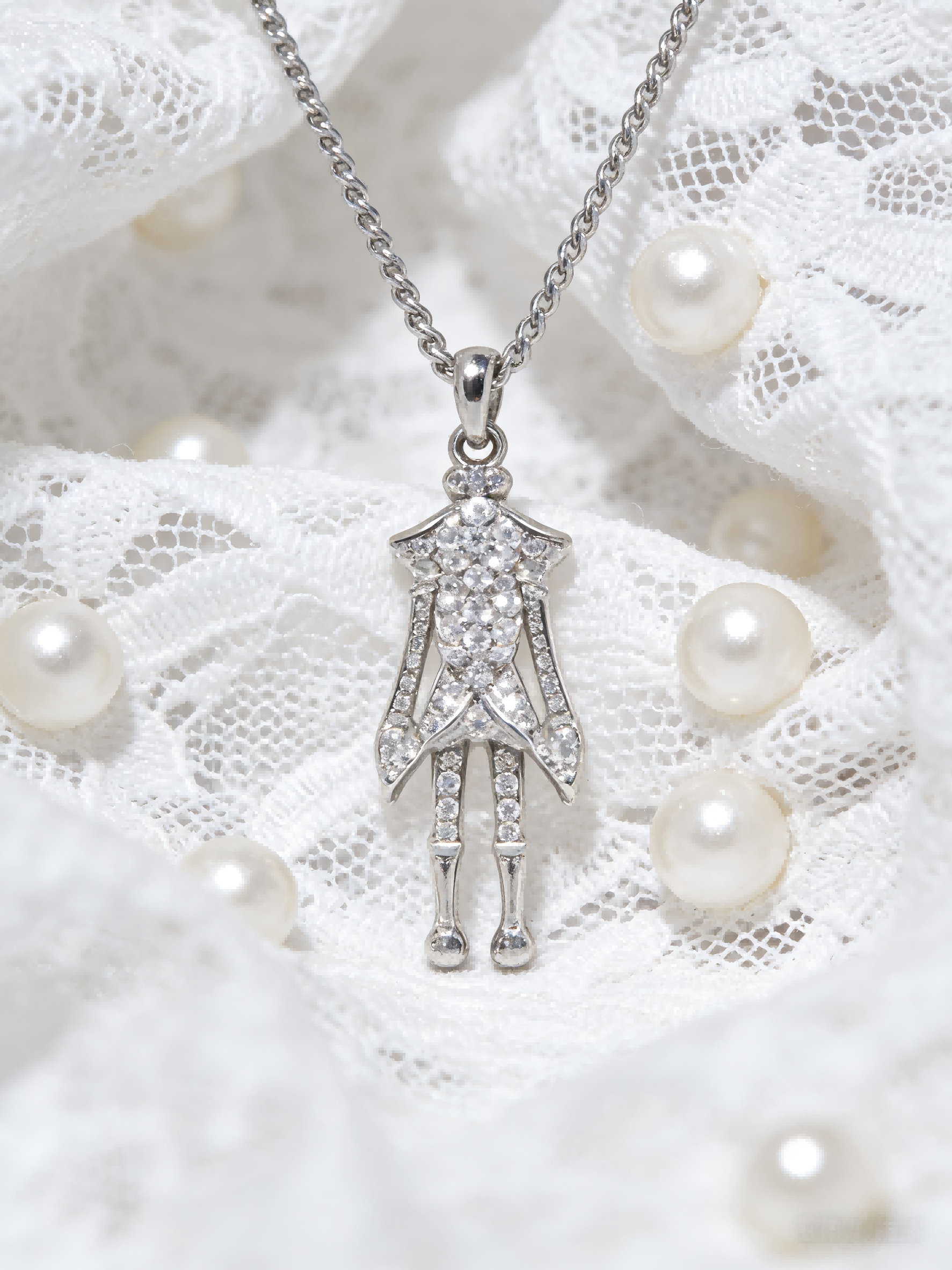 Trendy Silver Skeleton Bear Pendant Necklace for Women – Cute Gothic Aesthetic, Y2K Grunge Jewelry for Party & Daily Wear