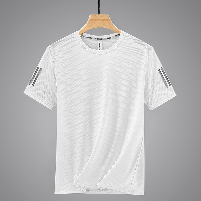 Camiseta masculina branca, gola redonda, manga curta, solta, tamanho GG*1（（Declared Currency: BRL）