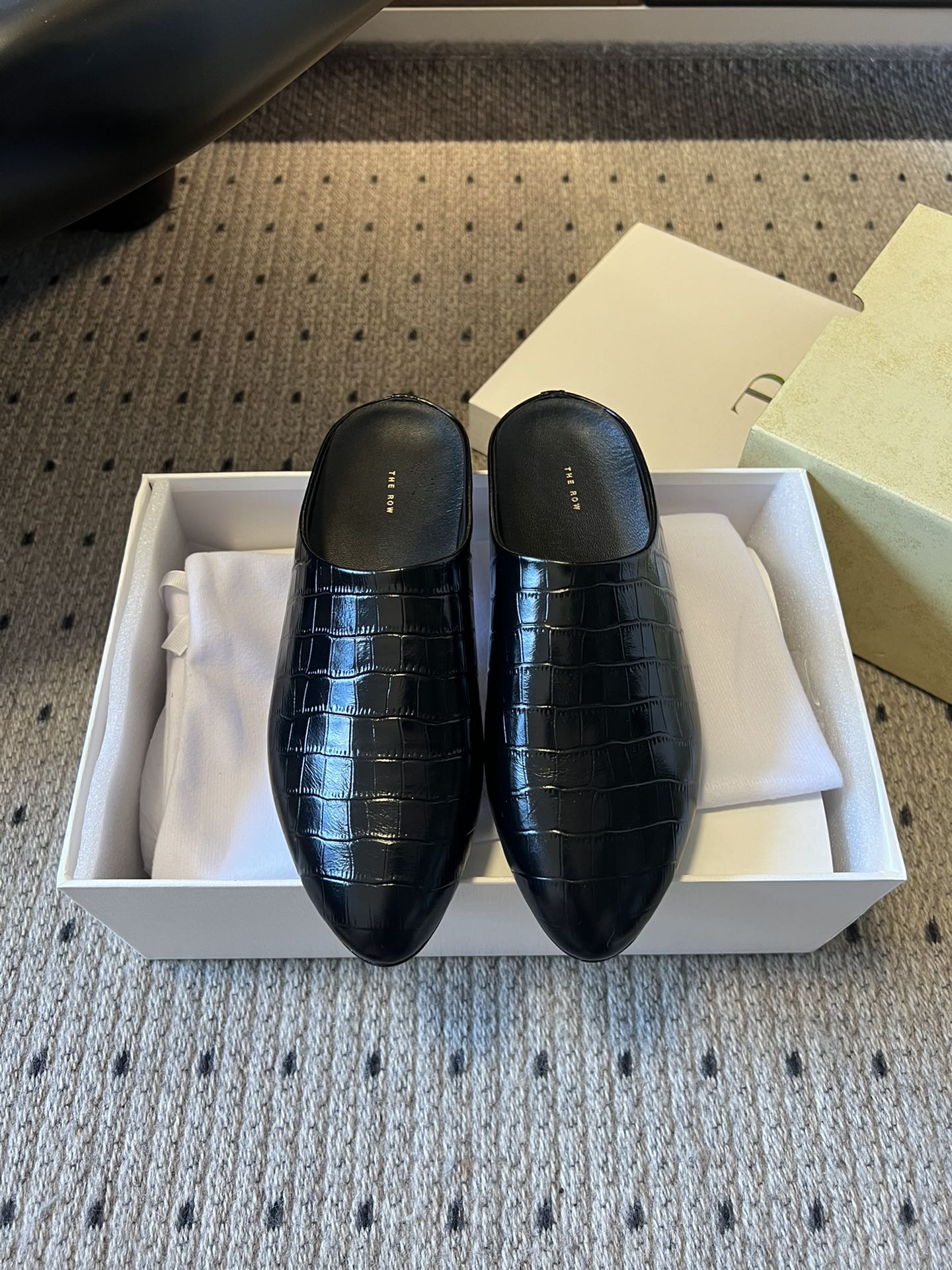 The Row Crocodile Calfskin Mule