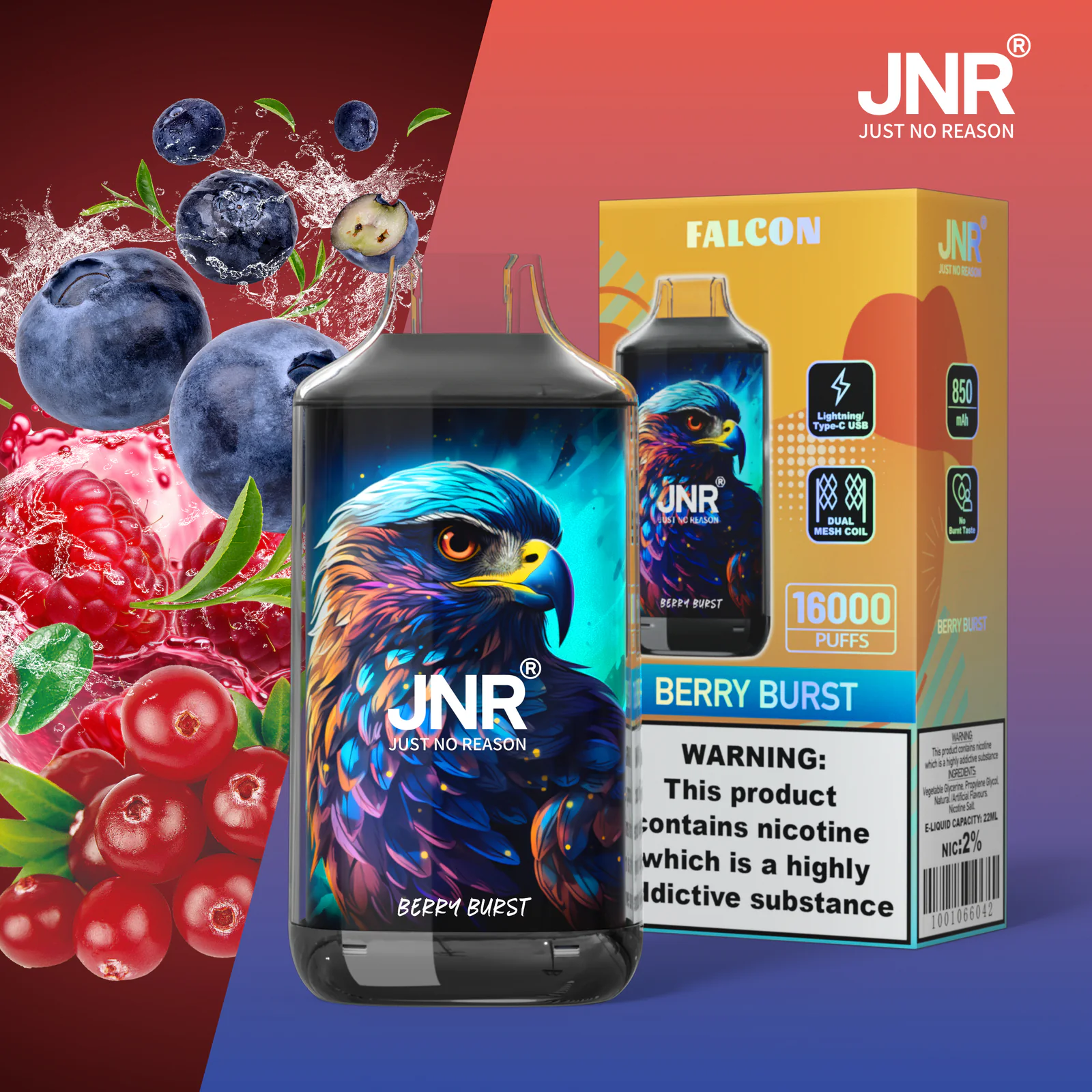 JNR Falcon 16K Rechargeable Disposable Vape