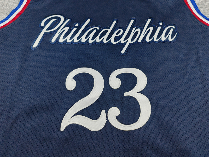 Men's LeBron James #23 Philadelphia 76ers Stitched Jersey | Dark‑Navy City Edition‑Pass and Stow Theme