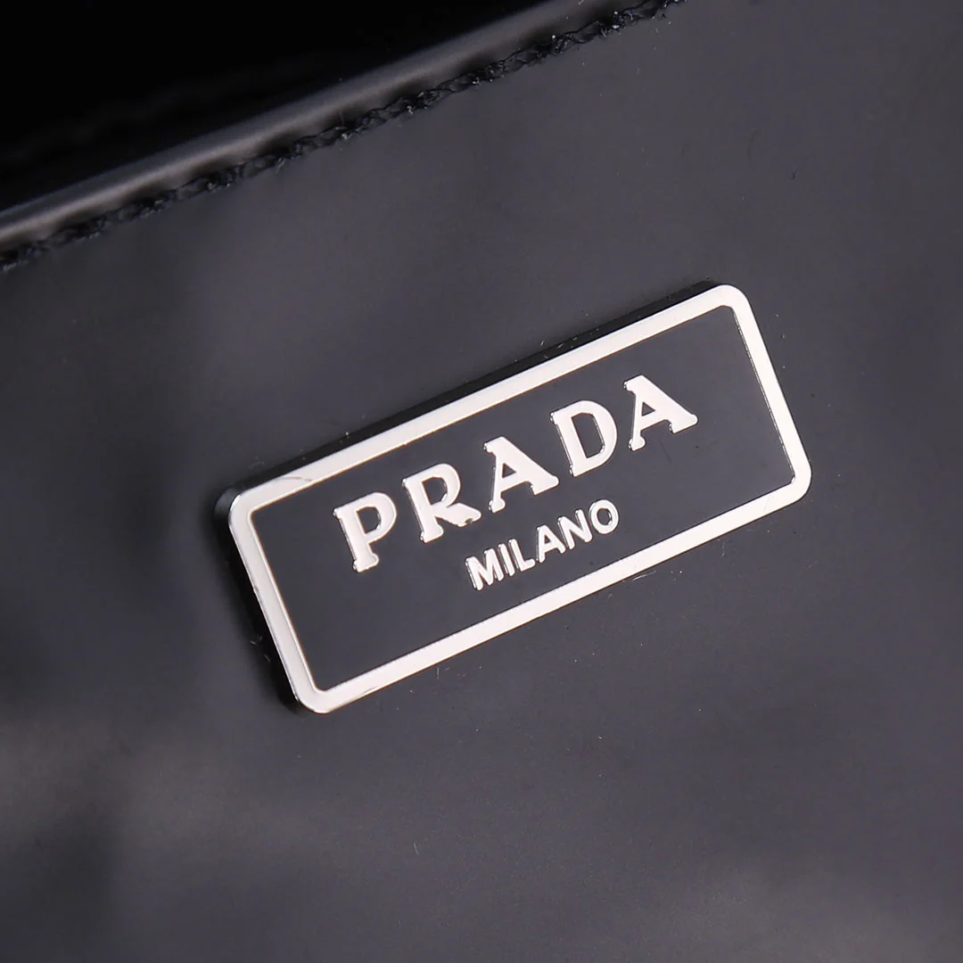 Prada 23 BAG IN BLACK CALFSKIN SILVER HARDWARE