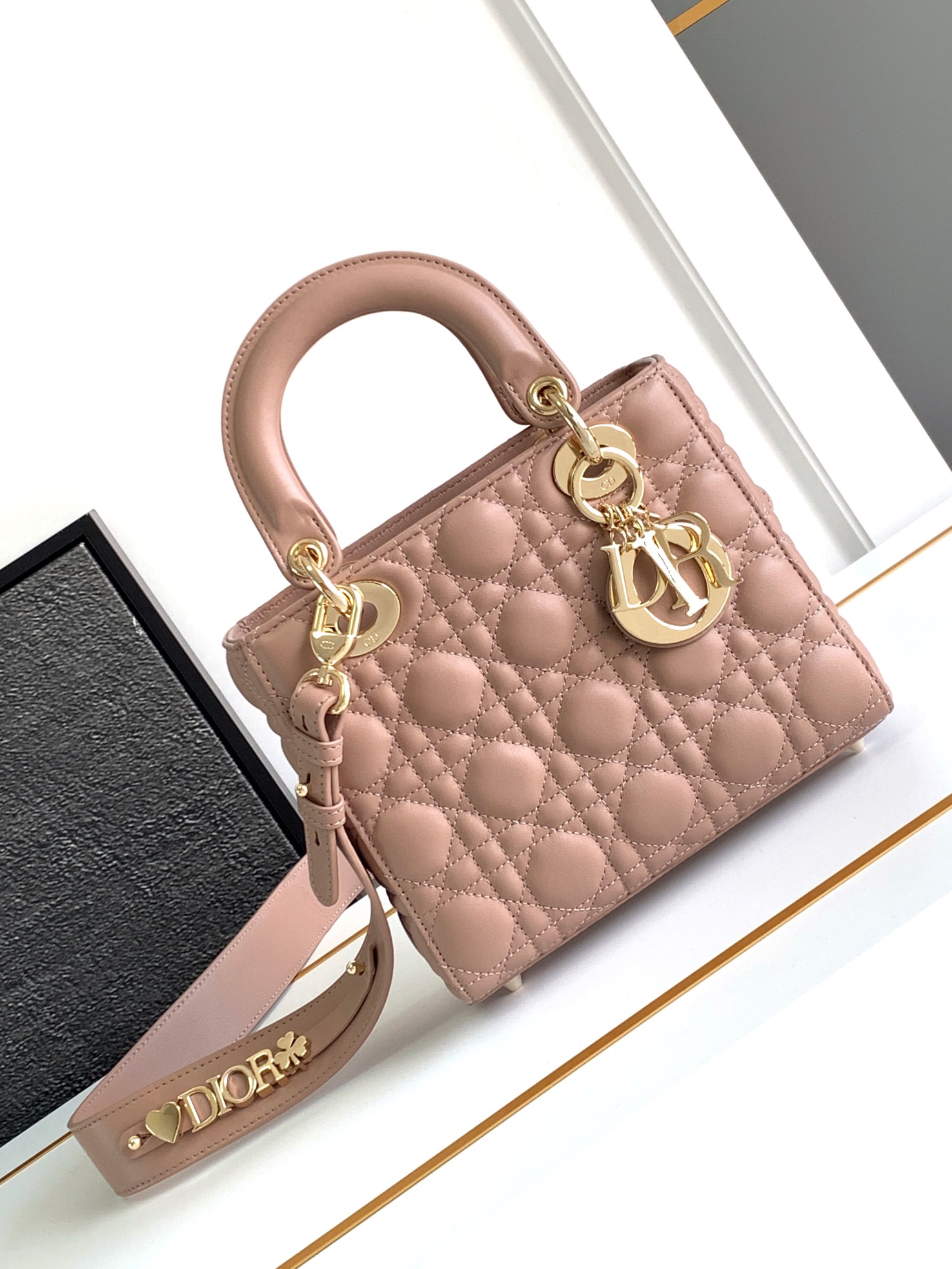 Small Lady Dior My ABC Bag in Nude Pink Cannage Lambskin