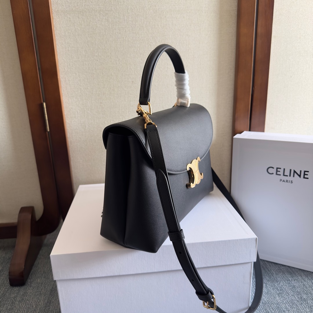 Celine Medium Nino Bag in Supple Grained Calfskin-Black