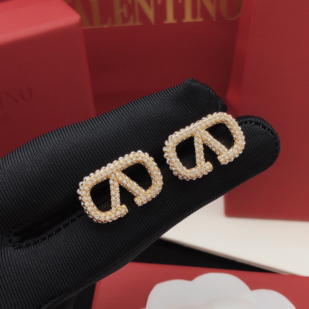 Valentino Full Rhinestone Earrings