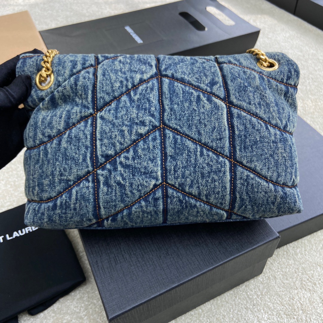 Saint Laurent Denim Small Puffer Bag 577476