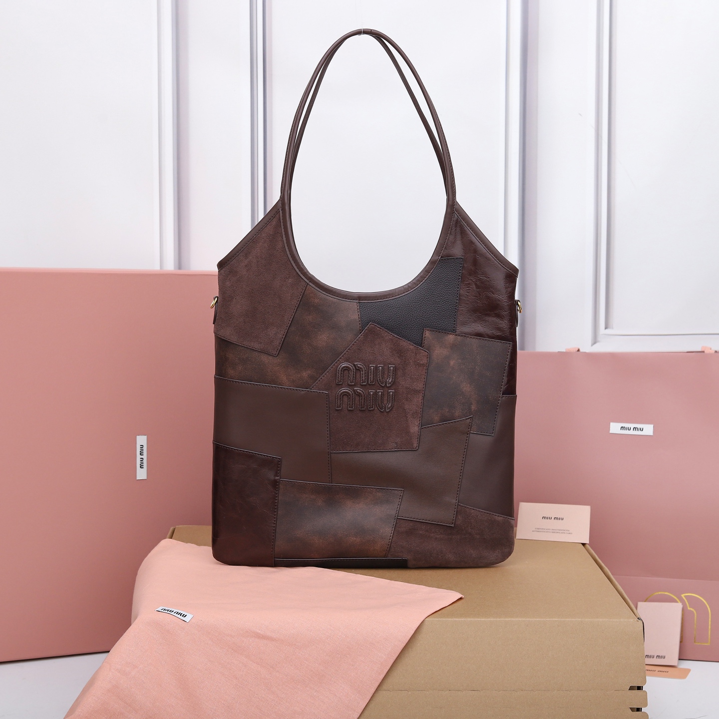 Miu Miu Ivy Leather Patchwork Bag  5BG231