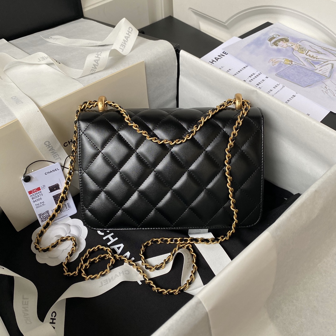 Chanel Spring Summer 2026 Small bag in Black Shiny Calfskin