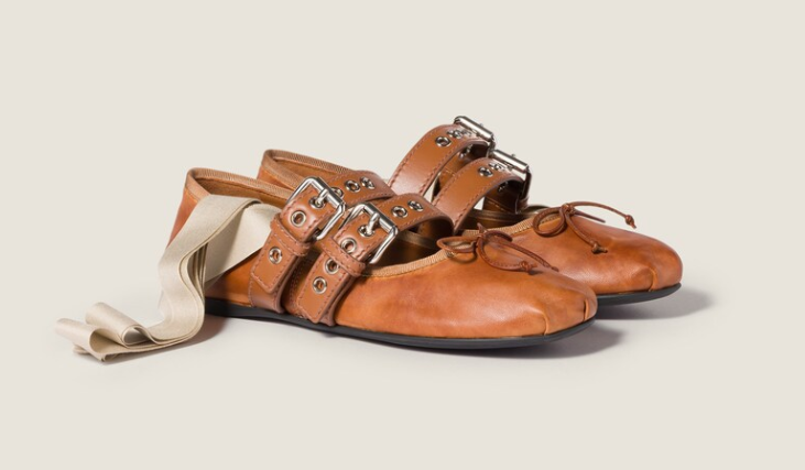 Miu Miu Leather Ballet Flat