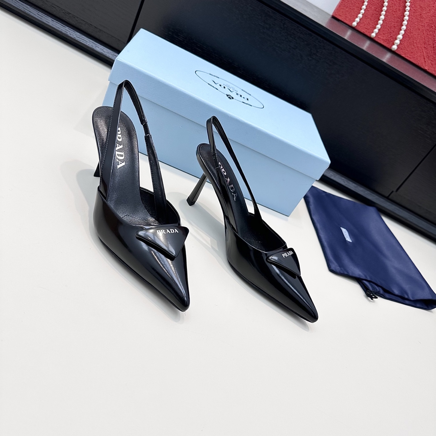 Prada Brushed Leather Singback Pump