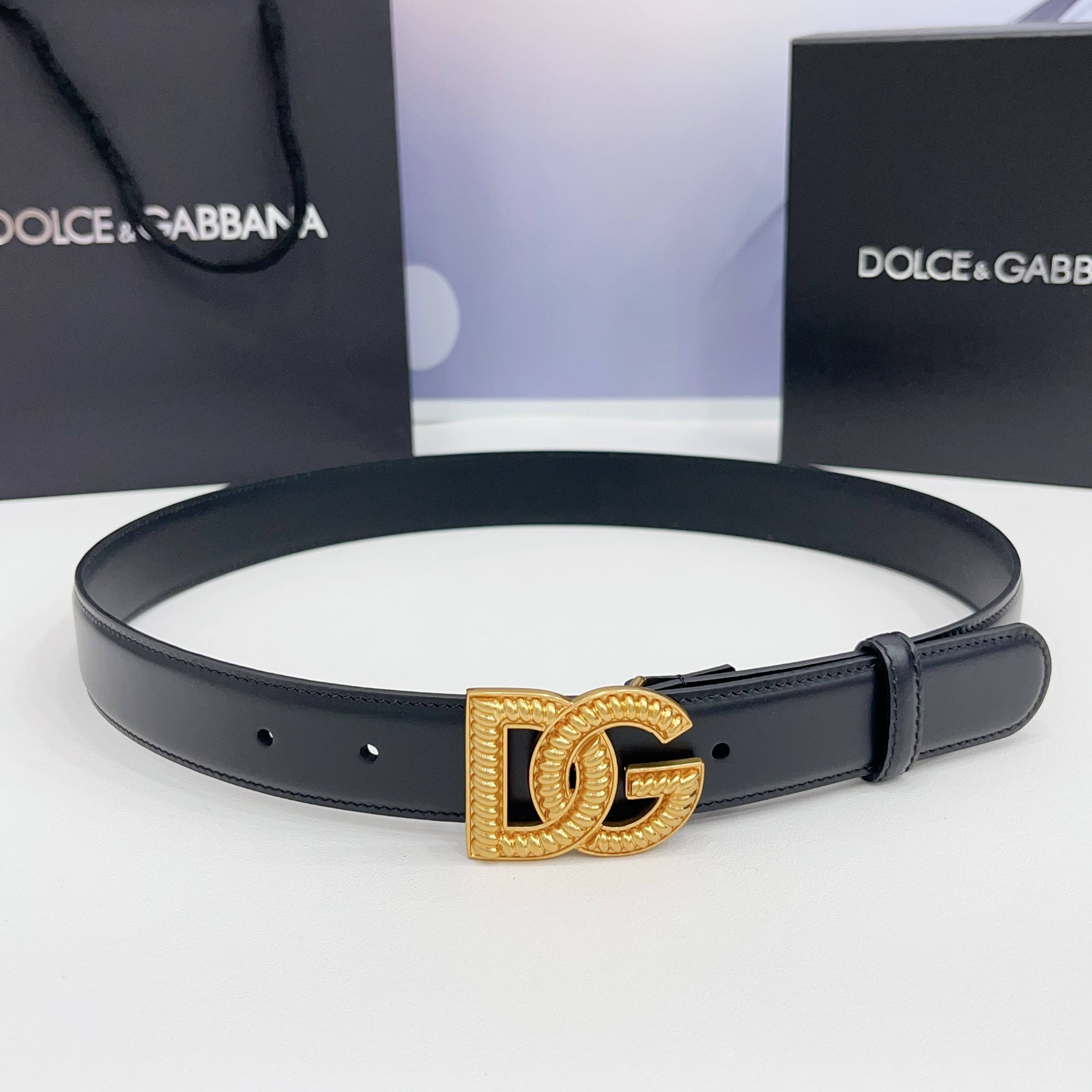 D&G Luxury DG Buckle leather Belt 3.0cm