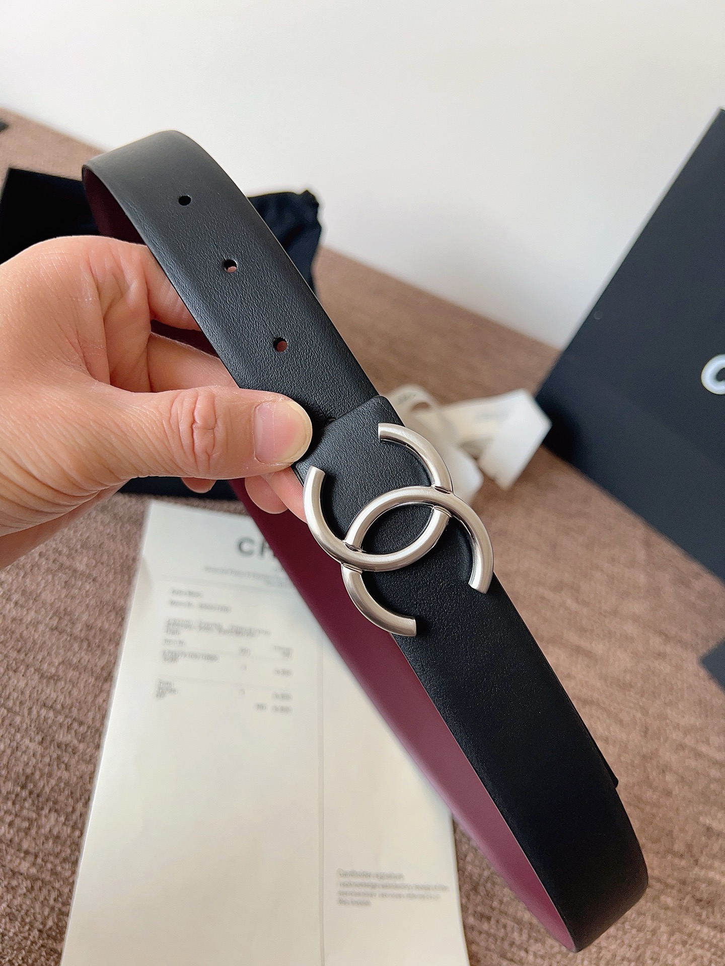 Chanel Classic CC Buckle Reversible leather Belt 3cm