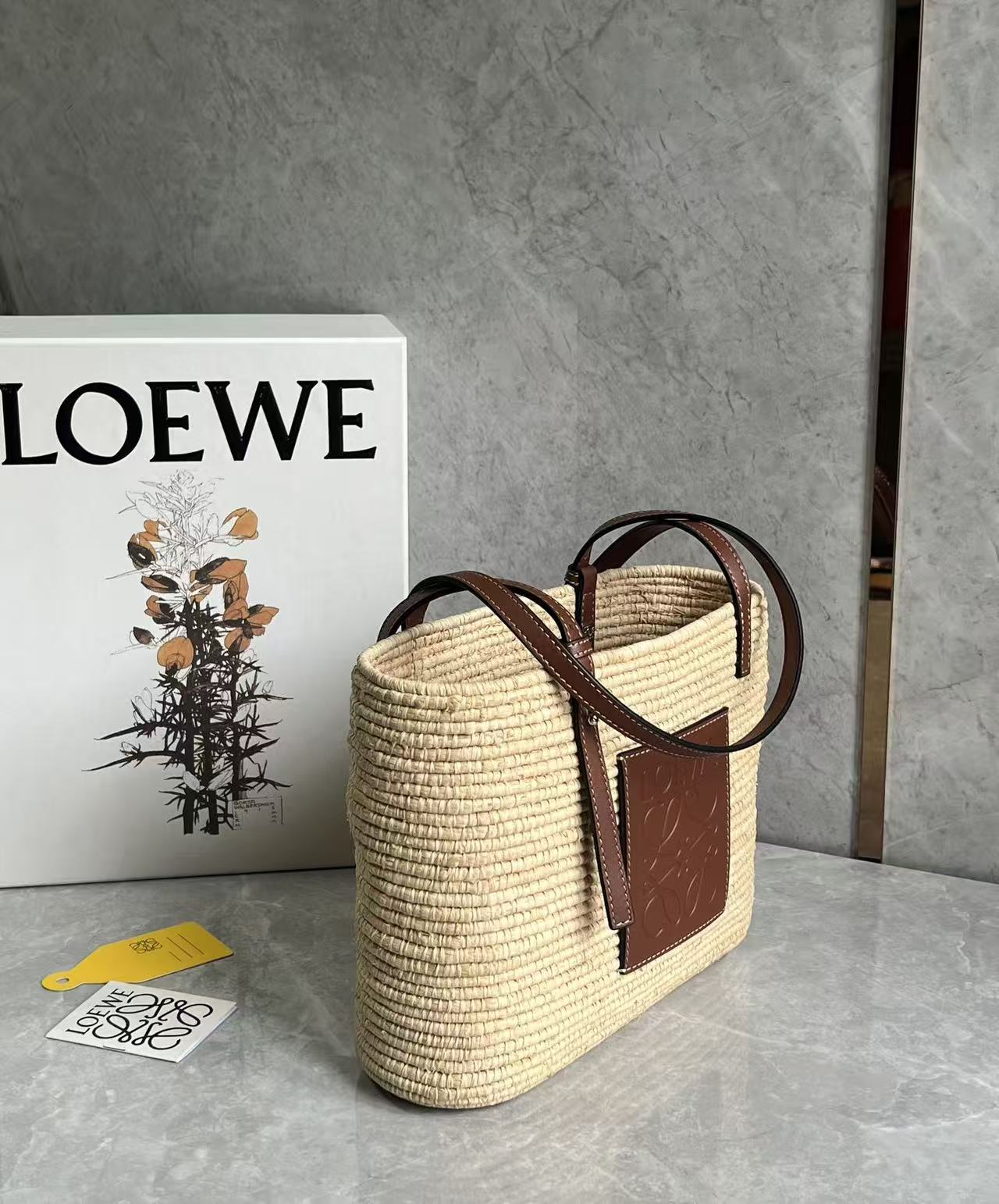 Loewe basket square woven handbag