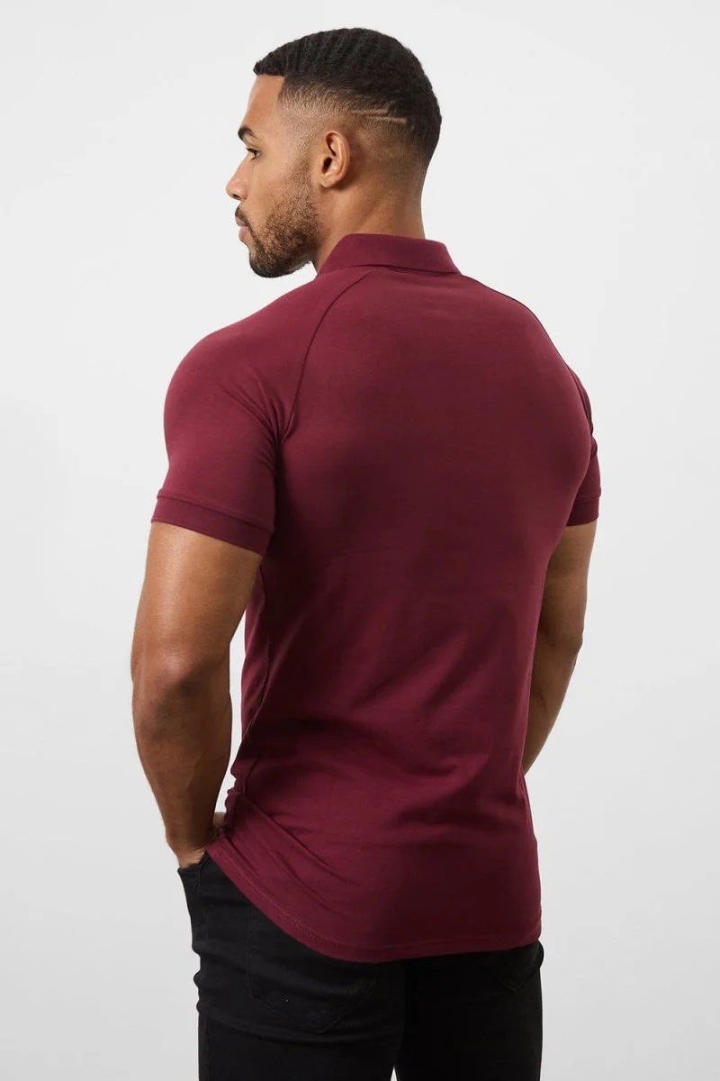 Athletic Fit Polo Shirt In Burgundy
